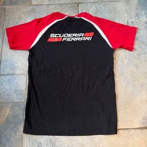 Y2K Scuderia Ferrari Racing Shirt Black Red Medium Stretchy F1 Tee‎
